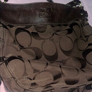 Coach Dark Brown Signature Crossbody Bag